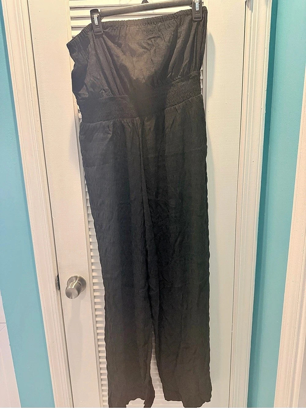 CupShe Smocked Tube Jumpsuit Black